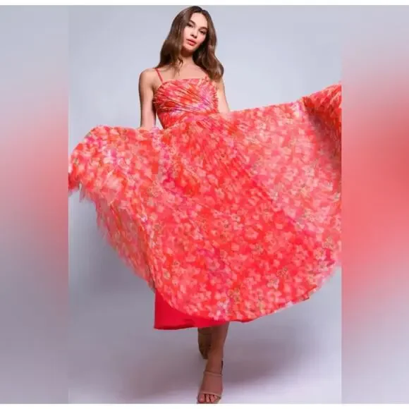 HUTCH QUINN PLEATED MIDI COCKTAIL DRESS Size 6 - Picture 2 of 7